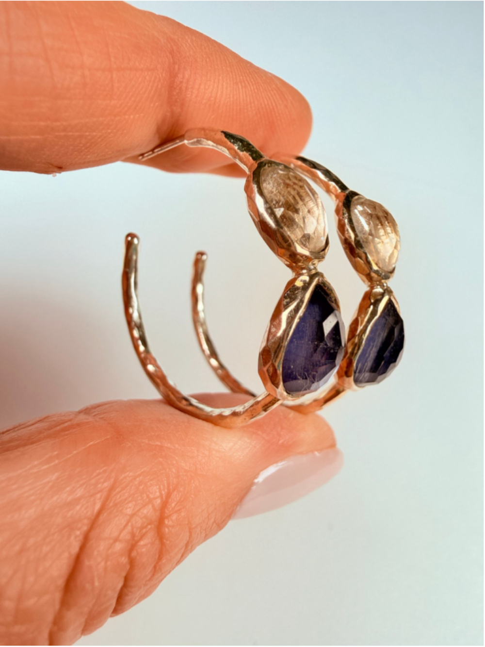 Ippolita Rock Candy Wonderland Amethyst Quartz 925 Sterling Silver Hoop Earrings - Picture 3 of 10
